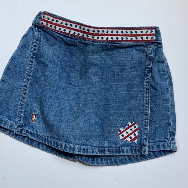 Altered Couture Polo Toddler Denim Skort Americana  Clothing