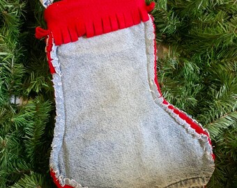 Vintage Jean Christmas Stocking Dungarees Carpenter Blue Jeans with belt Rare 18 denim