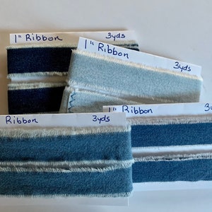 Ribbon Handmade Hand Torn Frayed Edge Denim Ribbon