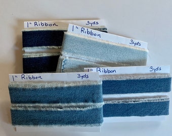 Ribbon Handmade Hand Torn Frayed Edge Denim Ribbon