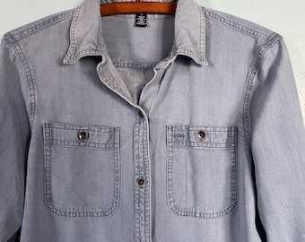 Vintage Denim Blue Jean Shirt Unisex Chaps Brand