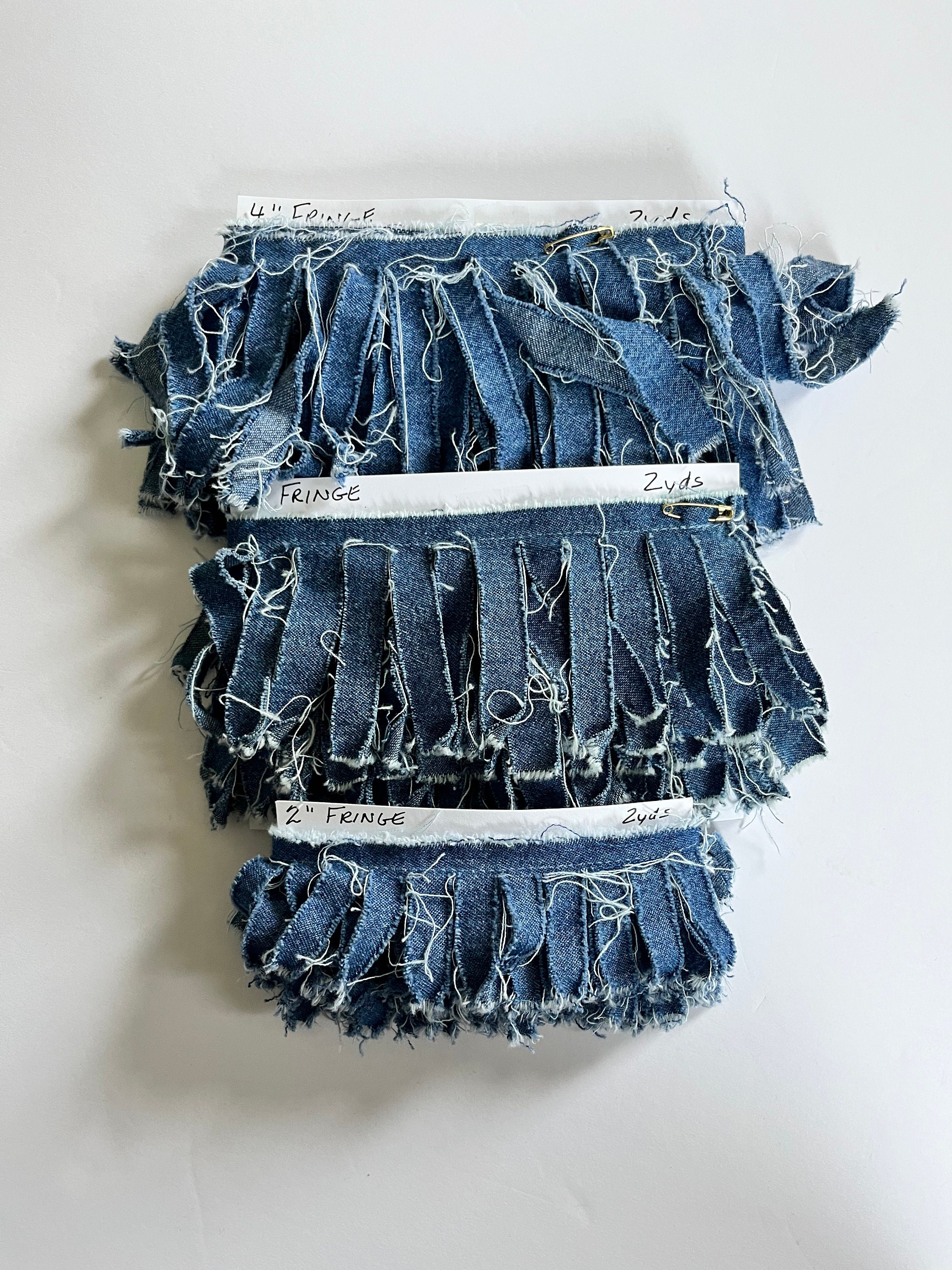 2 Yds Fringe Denim Blue Jean Fringe Trim - Etsy