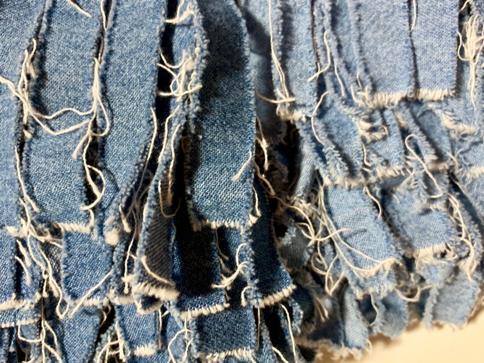 Fringe Denim Blue Jean Handmade Hand Cut Trim Fringe Etsy