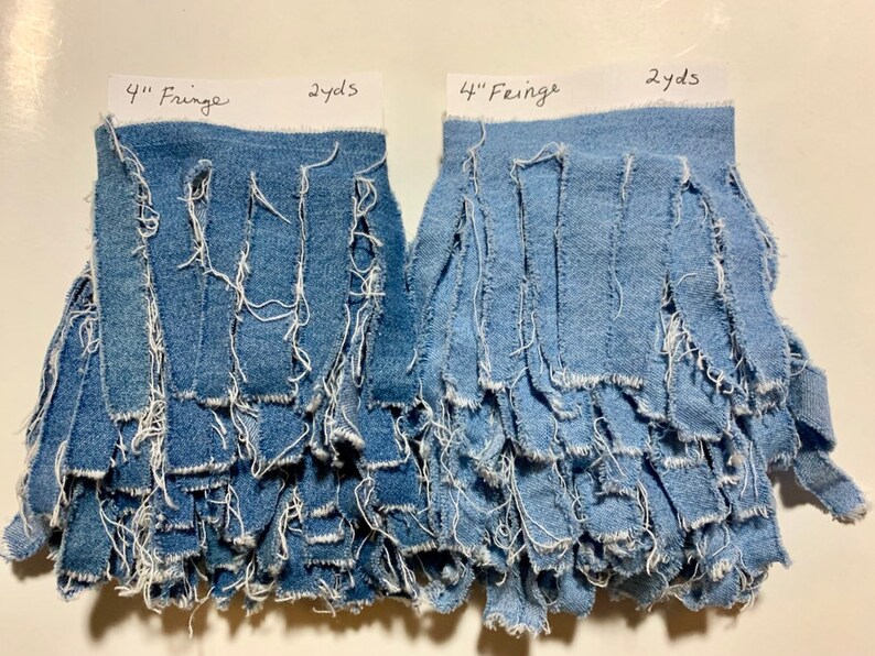Fringe Denim Blue Jean Handmade Handcut Fringe Trim Etsy