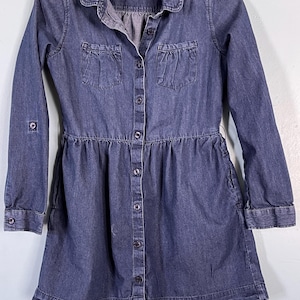gap blue jean dress Baby Gap Floral Star Pattern Denim Dress – Sweet Pea & Teddy main image 1