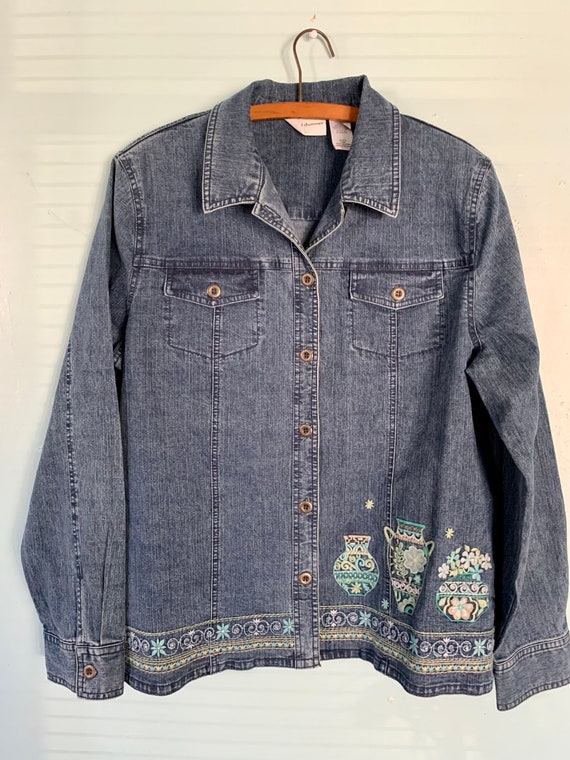 Alfred Dunner Denim Blue Jean Jacket Vintage - image 2