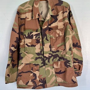 Military Shirt Jacket Camouflage Utilities Fatigues Vintage Gunnery