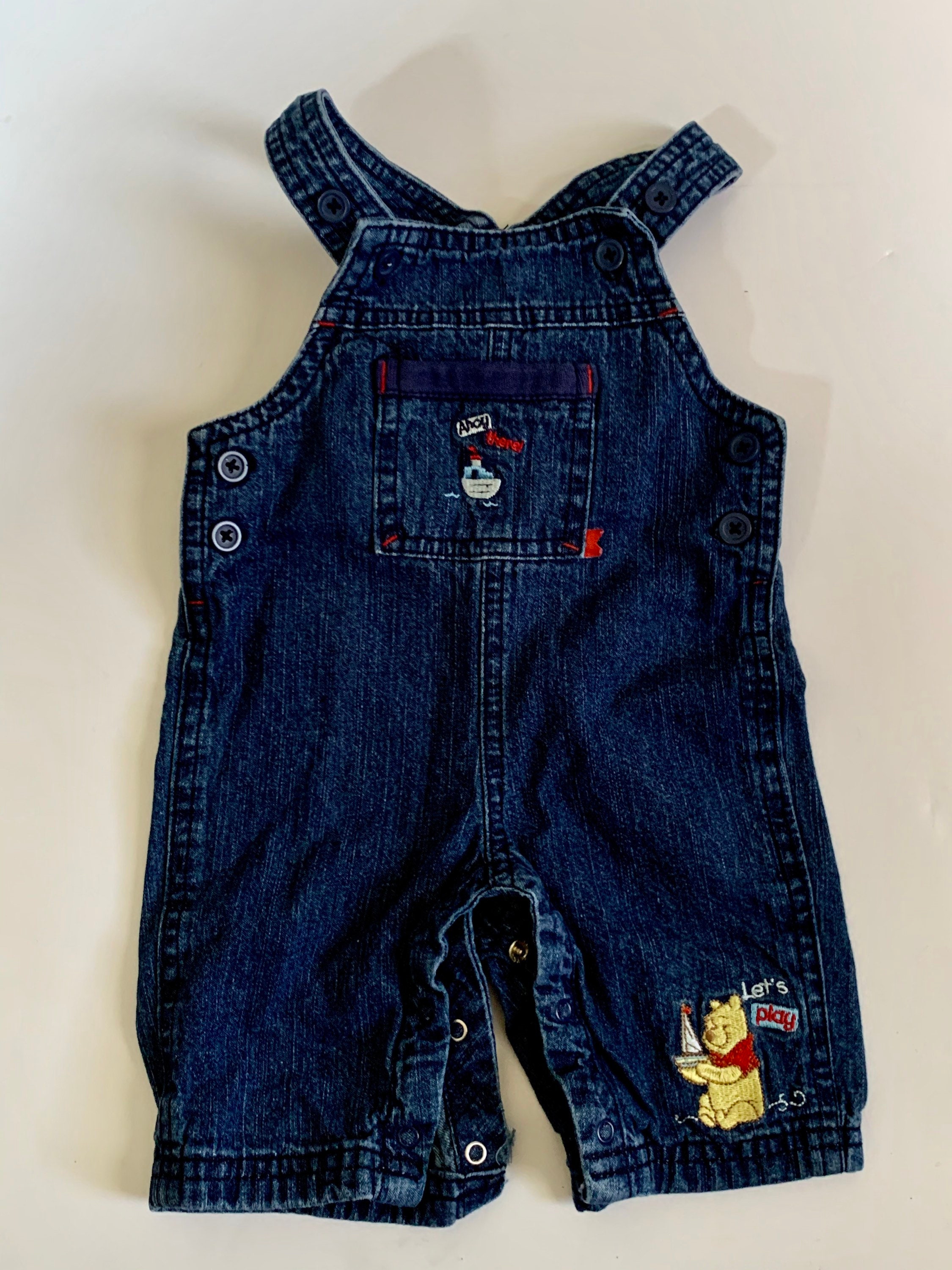 Disney Baby Denim Blue Jean Overalls Nautical Etsy