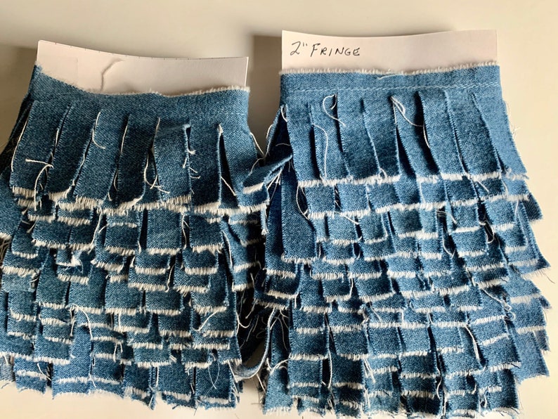 Fringe Denim Blue Handmade Handcut Fringe Trim Embellishment Etsy