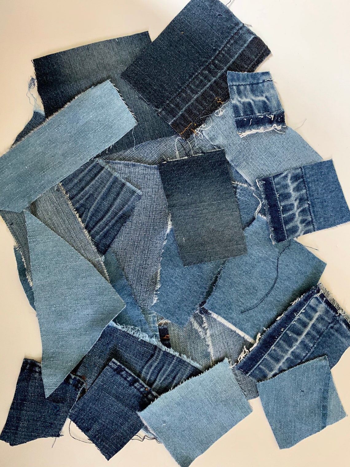 Scraps Reclaimed Denim Fabric Scraps Crafting Sewing Junk | Etsy