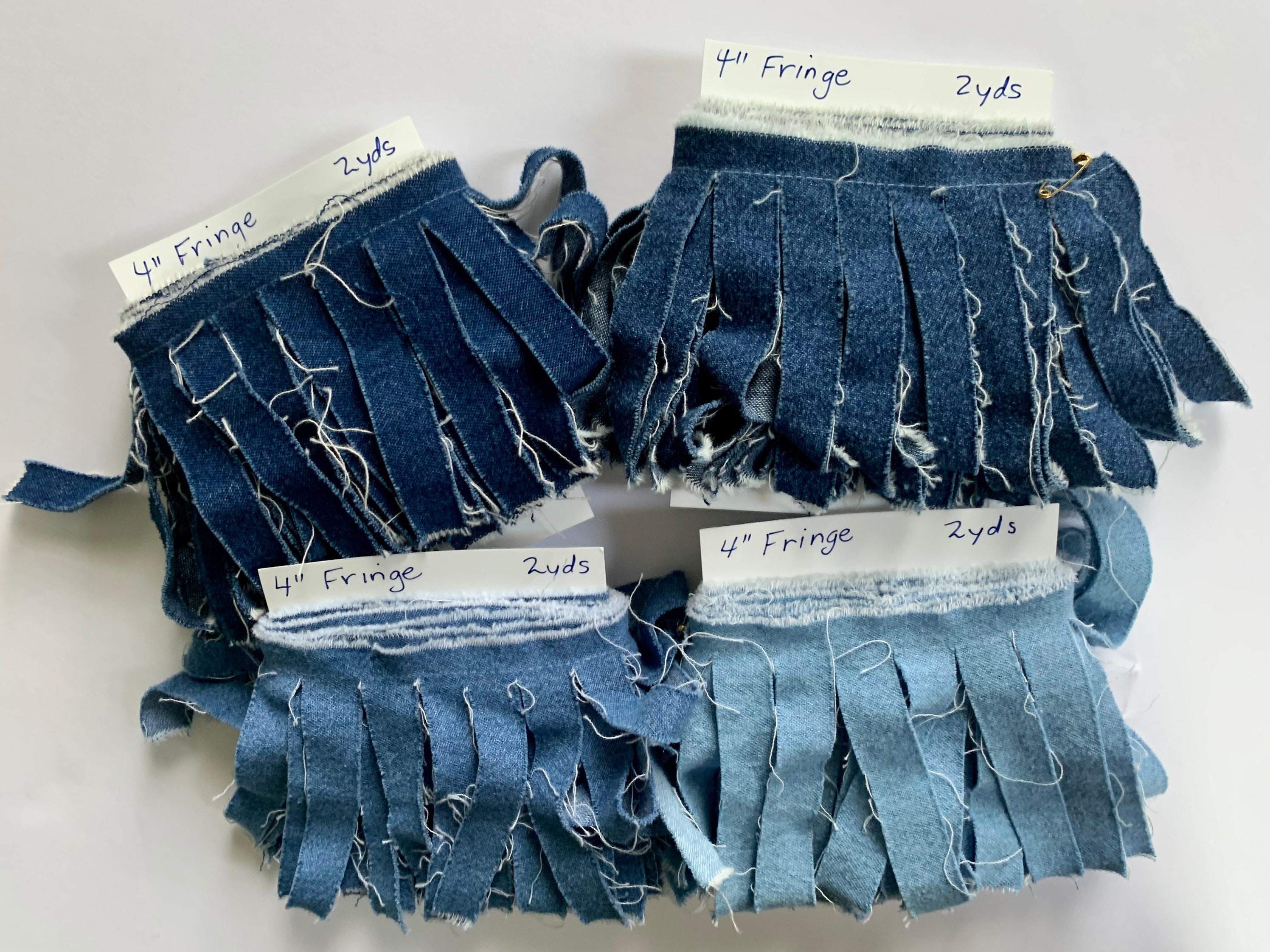 【COLOR iN ID】Deep Painting Fringe Denim 2 Yds Fringe Denim Blue Jean Fringe Trim - Etsy