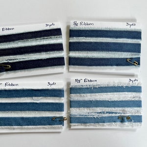 Ribbon Upcycled Blue Jean Handmade Trim