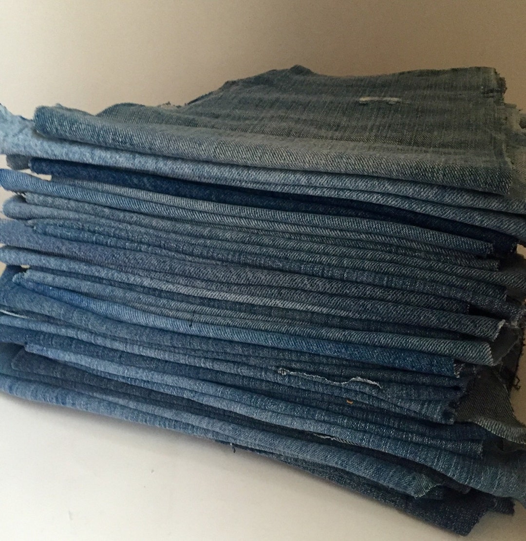 Reclaimed Blue Jean Fabric Pant Leg Sections - Etsy