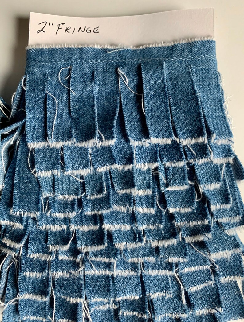 Fringe Denim Blue Handmade Handcut Fringe Trim Embellishment Etsy