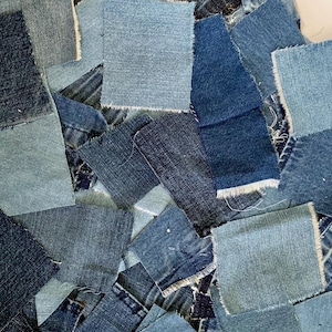100 CT Salvaged Denim Clothing Fabric Scraps