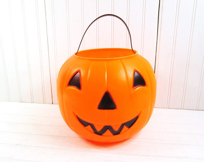 Vintage Halloween Candy Pail Pumpkin Jackolantern Bucket Etsy