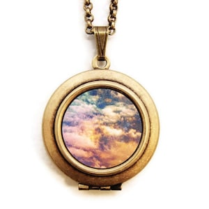 Cosmic - Photo Locket Necklace - Heavenly Clouds