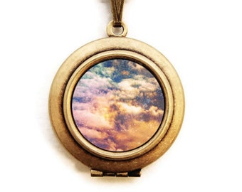 Cosmic - Photo Locket Necklace - Heavenly Clouds