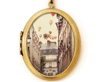 Paris Is A Feeling - Fine Art Photo Locket Necklace - Collaboration with IreneSuchocki