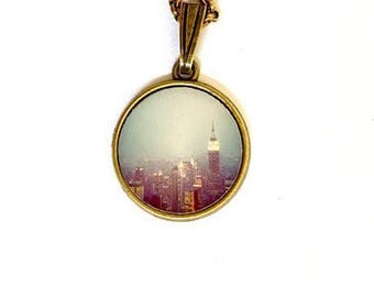 Naszyjnik z zawieszką ze zdjęciem panoramy Nowego Jorku NY Nights