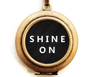 SHINE ON Locket - Statement Inspirational Word Wear Locket Necklace