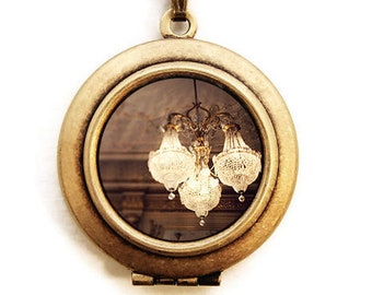 The Golden Age - Glamorous Chandelier Photo Locket Necklace