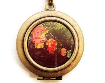 Paper Lanterns - Chinese New Year Lantern Photo Locket Necklace