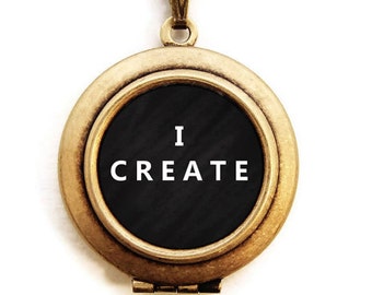 I CREATE Locket - Artisan Creative Word Wear Locket Necklace