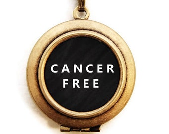 CANCER FREE Locket - Cancer Survivor Warrior Word Wear Locket Necklace