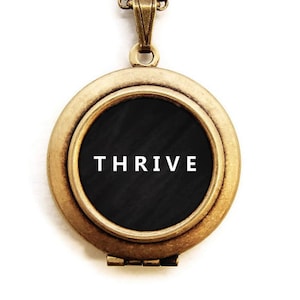 THRIVE Locket Statement Inspirational Word Wear Locket Necklace image 1