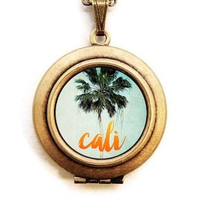 Cali - Südkalifornien Pride Summertime Foto Medaillon Halskette