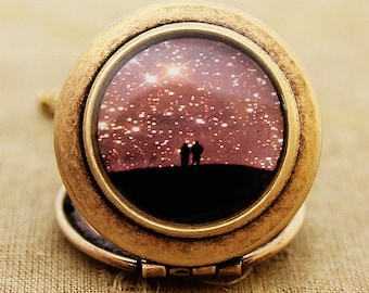 Medalion ze zdjęciem - Miłość pod gwiazdami -