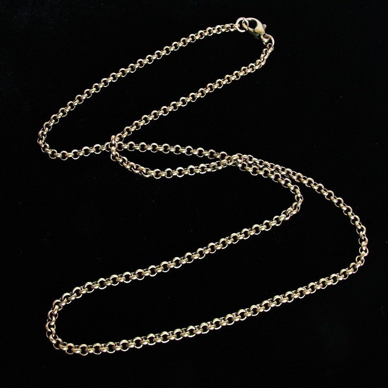 Antique Gold Rolo Chain finished 16 inches or 18 inches image 2