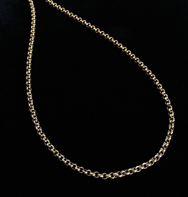 Antique Gold Rolo Chain finished 16 inches or 18 inches image 3