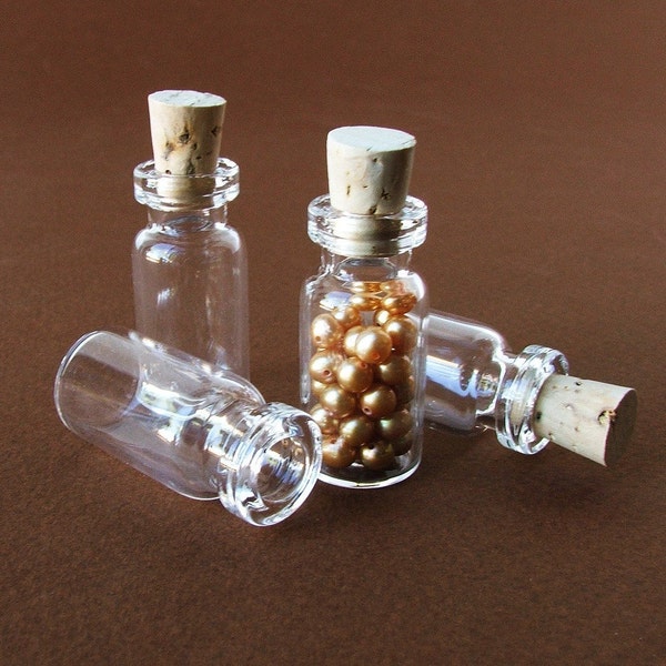 4 Small Glass Vials-Empty and ready for you to fill-Perfect for Altered Art Jewelry