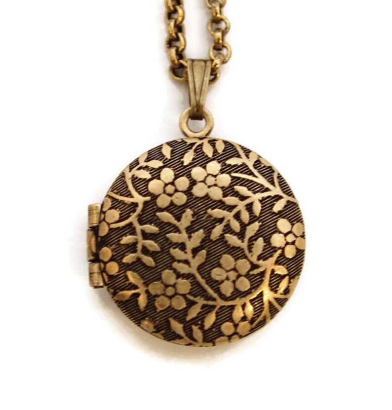 Me Not Tiny Round Locket Necklace Etsy