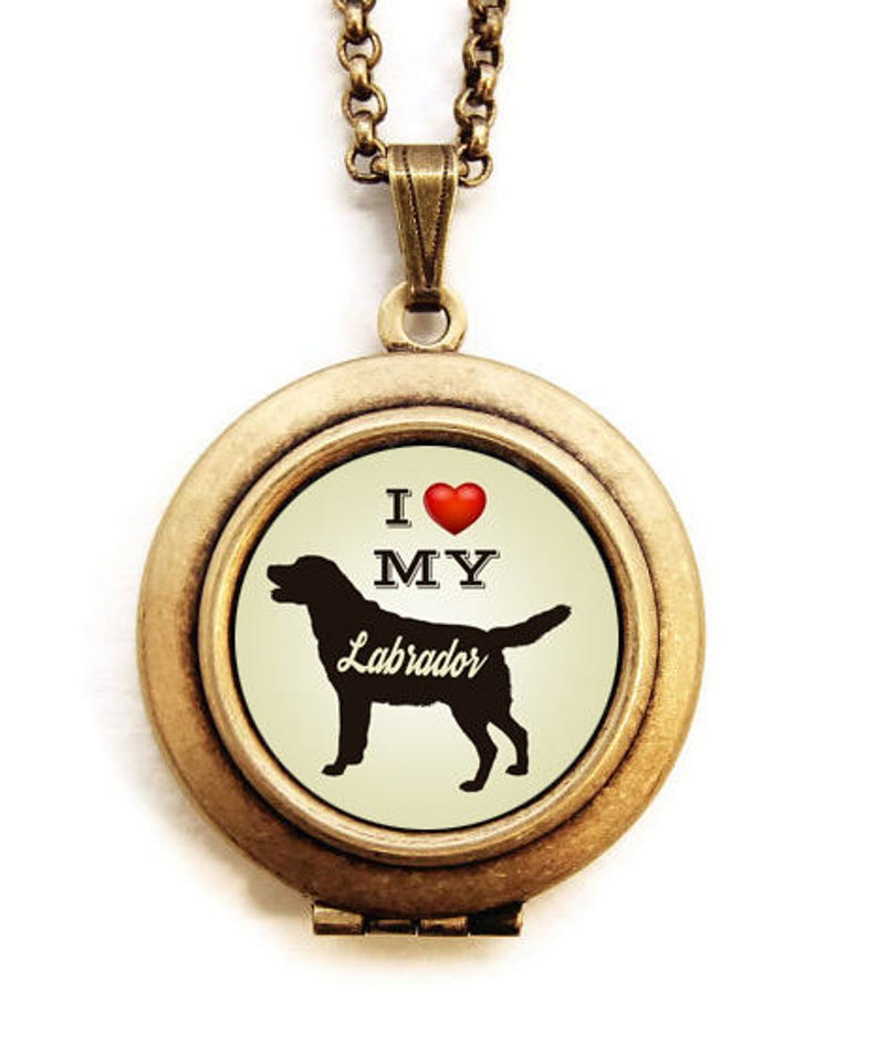 Dog Breed Locket Choose Your Breed Silhouette Dog Breed Locket Necklace Unisex Beige Background 31 Breeds to Choose From image 1