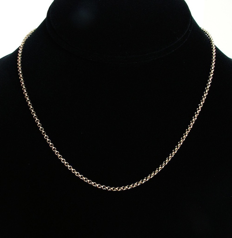 Antique Gold Rolo Chain finished 16 inches or 18 inches image 1