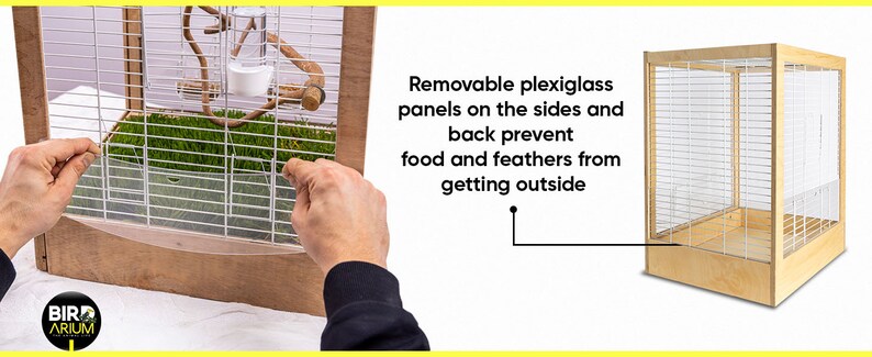 Exotic Bird Cage With Plexiglass Panel photo