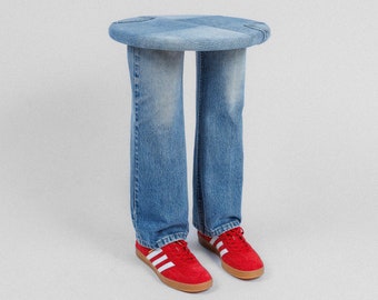 Hand made Denim + Sneakers Side Table - FREE SHIPPING in U.S.