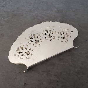 Vintage Silver Napkin Holder -Made in Italy - Ornate Silver Plated Letter Holder
