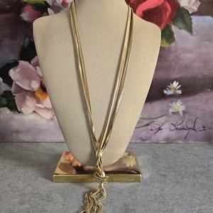 Vintage Long Chain  Necklace  -  Gold-Tone Necklace