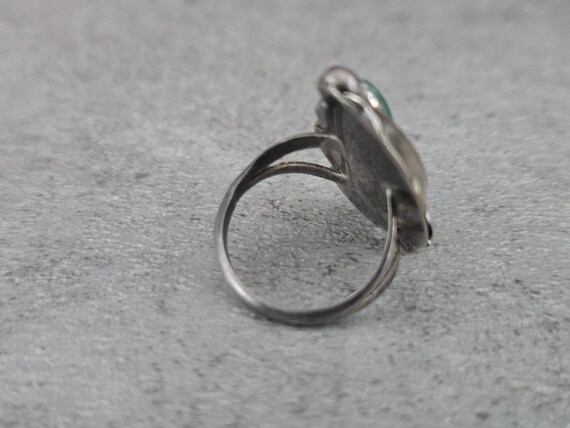 Turquoise Leaf Ring - 6.5 Size Ring, Southwestern… - image 4