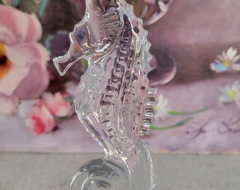 Waterford Sea Horse Candle Stick - Tall Crystal Candleholder, Clear Glass Candle Holder