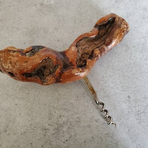 French Corkscrew - Vintage Wooden Grapewine Bottle Opener