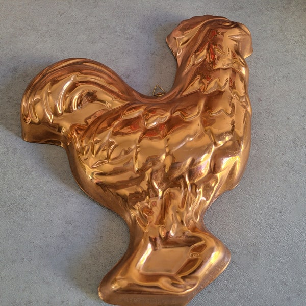 Rooster Copper Mold - Vintage Wall Decor Plaque with Hook