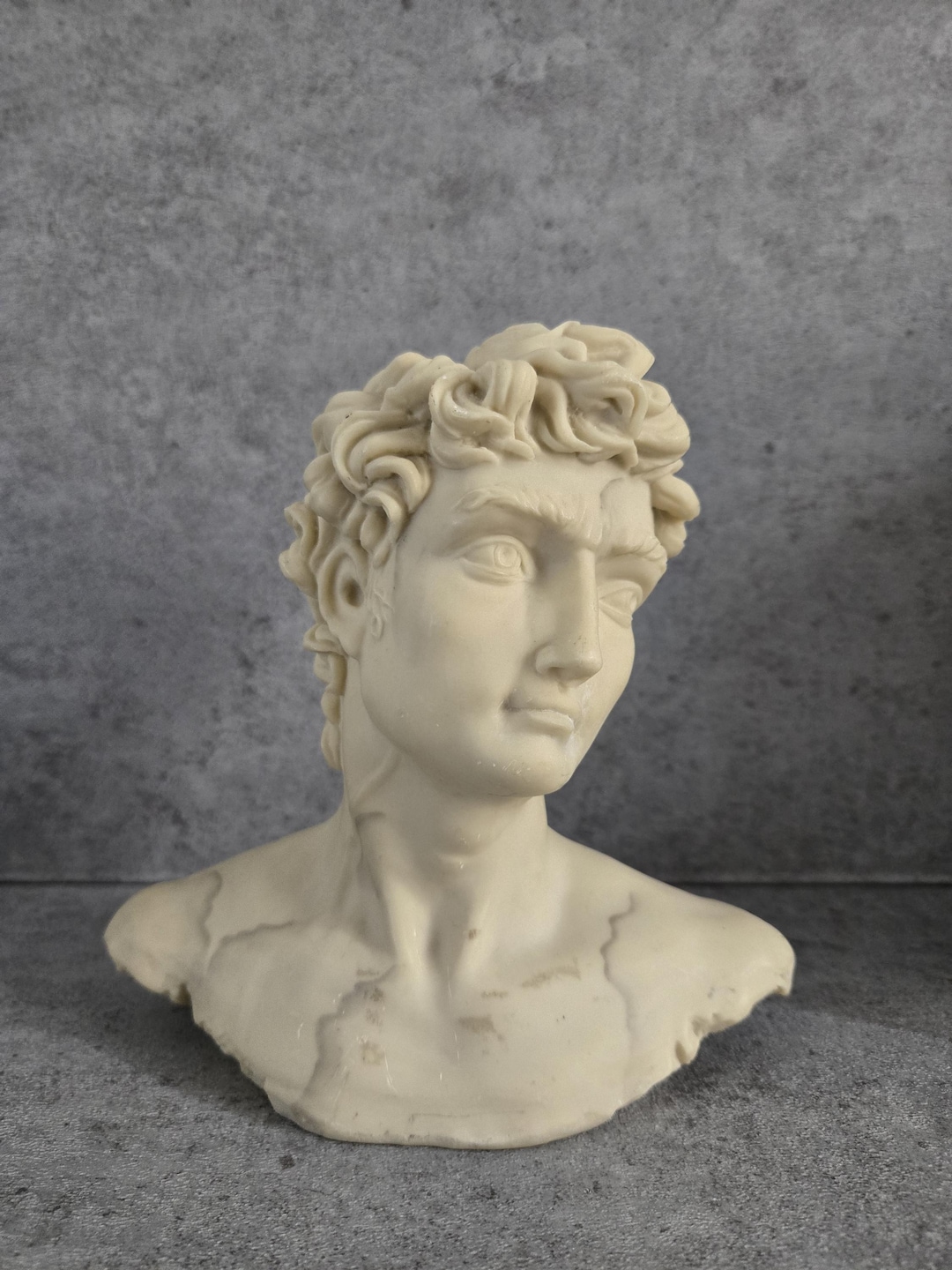 Vintage Decoline Statue - David Bust Replica, Shelf Decoration, Resin ...