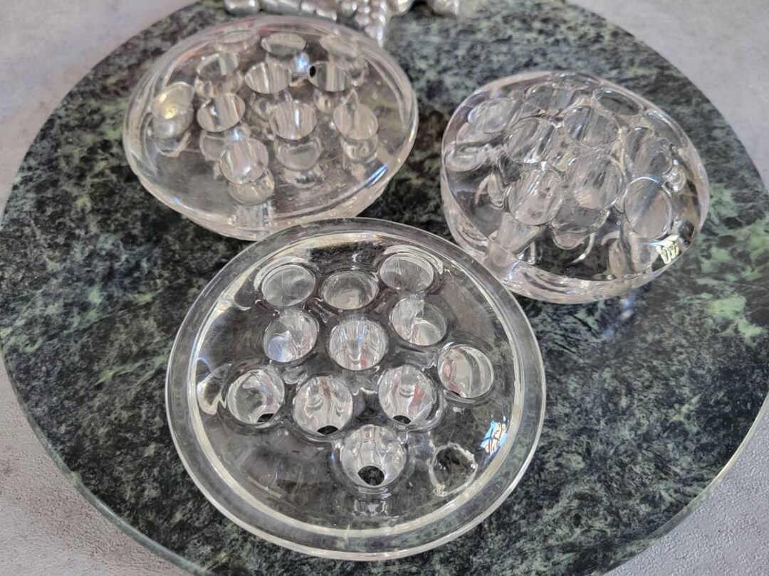 Vintage Glass Frogs Set of 3 Vintage Flower Holder Planter Etsy