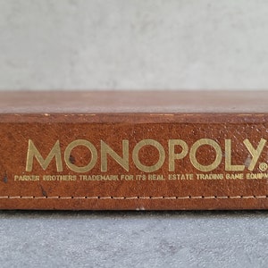 Vintage Monopoly Game -Large Complete Set in Faux Leather Case