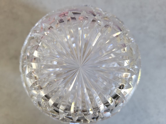 Vintage Crystal Cut Perfume Bottle with Stopper -… - image 5